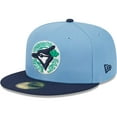 thumbnail image 3 of Men's New Era Light Blue/Navy Toronto Blue Jays Green Undervisor 59FIFTY Fitted Hat, 3 of 5