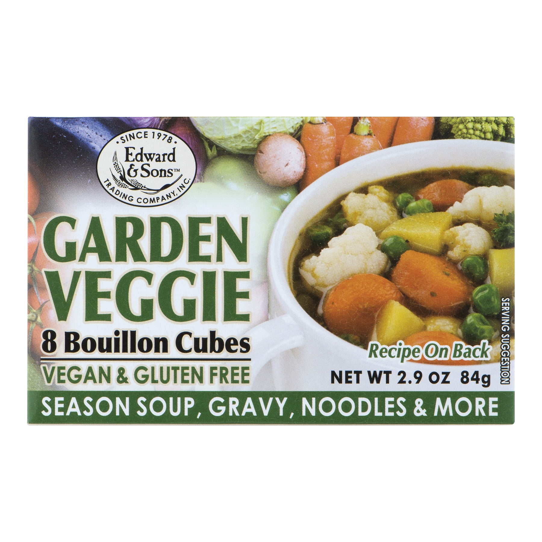 Edward & Sons Bouillon Cubes Garden Veggie, 2.9 OZ