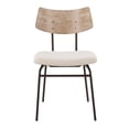 thumbnail image 3 of LumiSource Brown Metal, Cream Noise Fabric, White Washed Wood Walker Chair - Set of 2, 3 of 7