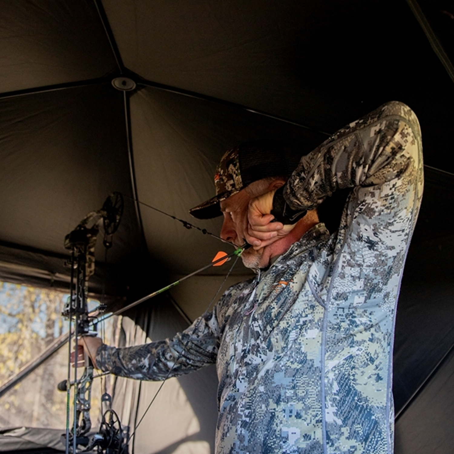 Barronett Blockout 300 Pop Up 3 Person Hunting Ground Blind Tent, Backwoods Camo