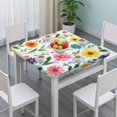 thumbnail image 3 of Pioneer Flower Floral Print Pattern Square Fitted Tablecloth with Elastic Edge,Square Table Cover,Washable Elastic Table Cover for Home Kitchen Party Decor 34"x34", 3 of 6