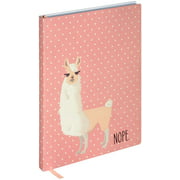 Pink Soft Cover Llama Themed Lined Journal Notebook 6" x 8"