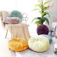 thumbnail image 4 of Handmade Small Pumpkin Ice Flower Velvet Back Chair Cushion Sofa Cushion Round Cushion, 4 of 5