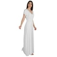 thumbnail image 3 of Inkmeso Wrap Style Jersey Maxi Dress Gathered Waist Summer Casual Classic Long Dress, 3 of 8