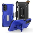 thumbnail image 2 of For Apple iPhone 15 Pro (6.1") Hybrid Invisible ID Card Slot Wallet with Kickstand Holster Belt Clip Holder Heavy Duty Phone Case Cover by Xpression - Blue, 2 of 9
