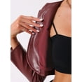thumbnail image 5 of INSPIRE CHIC PU Leather Crop Jackets for Women's Open Front Long Sleeve Jacket XL Wine Red, 5 of 6