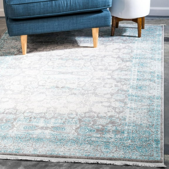 Unique Loom New Classical Collection Area Rug - Apollo (5' 1" x 8' Rectangle Light Blue/Ivory)