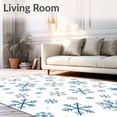 thumbnail image 2 of ODIKA 2'x3' Machine Washable Non-Slip Area Rug, Winter Wonderland with Sparkling Crystal Flakes High Traffic Rug, Blue, 732600, 2 of 7