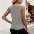 thumbnail image 6 of ClodeEU Women's Square Neck Sleeveless Tank Top, Loose Fit Casual Blouse,Solid Color Everyday Summer Camisole Gray,Women's Plus S, 6 of 7