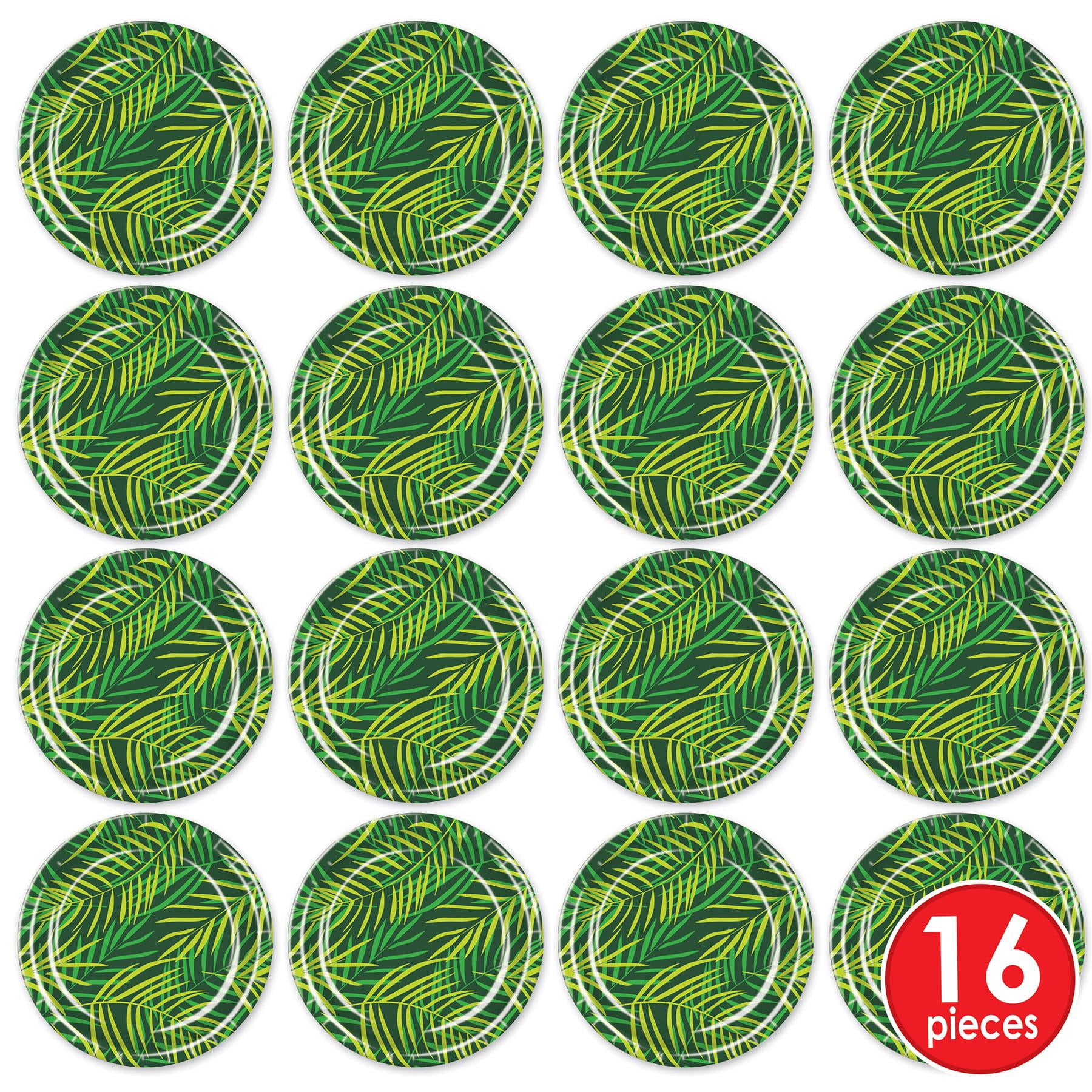 96 Pack Bulk Luau Party Palm Leaf Paper Plates 9 inch