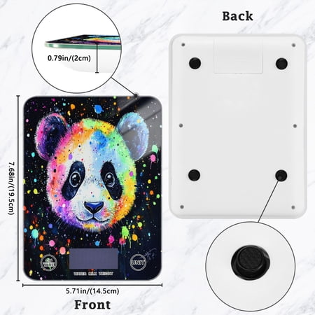 BZSMCE Digital Food Scale Kitchen Scales Creatively Whimsical Panda Bliss Pattern Baking Cooking Keto and Meal Prep, with LCD Display