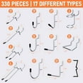 thumbnail image 3 of 330PCS Upgraded Pegboard Accessories Organizer Kit, Peg Board Hooks Assortment with Bins & Cups for Organizing Tools, Fit 1/8 or 1/4 inch Pegboard for Garage Workshop Wall Hanging Tools, 3 of 7