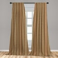 thumbnail image 5 of Ambesonne Oriental Curtains, Rhombuses, Pair of 28"x84", Brown Pale Brown Beige, 5 of 5