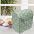 thumbnail image 3 of Mint Stand Mixer Cover, Circles and Dots Linked with Lines Wavy Squares Geometric Retro Style, Kitchen Appliance Organizer Bag Cover with Pockets, 5 Quarts, Almond Green Emerald, by Ambesonne, 3 of 4