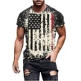 thumbnail image 4 of YLLMHH Men Independence Day Flag Print T Shirt Summer Short Sleeve O-Neck T-Shirts Patriotic Top 4XL, 4 of 4