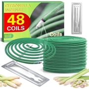 SCENTORINI Citronella Coils, 48 Pcs Lemongrass Incense for Backyards, Pool Side, Patio, Including Holder