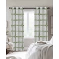 thumbnail image 4 of Sage Green Buffalo Plaid Kitchen Curtains Farmhouse Check Stripes Geometric Cafe Short Curtains for Bathroom Blackout Window Curtain Small Window Treatment Drapes for Bedroom Living Room 52"x45"x2, 4 of 9
