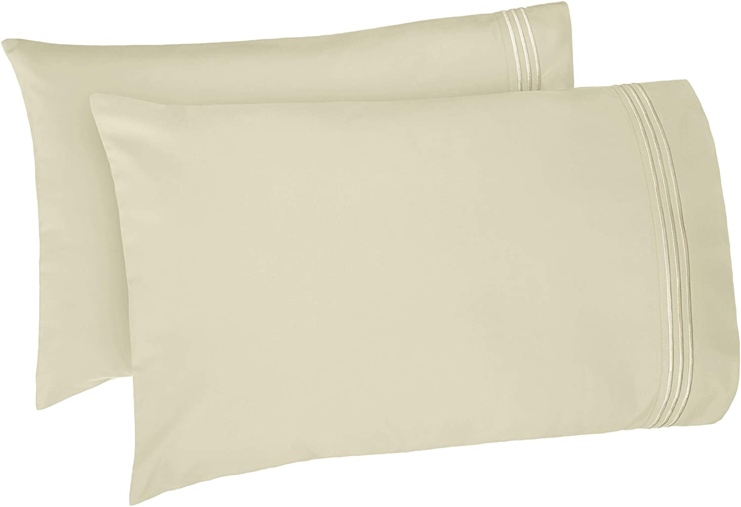 Standard Easy-Wash Microfiber Embroidered Hotel Stitch Pillowcase Set Embroidered Dark Grey Basics Premium Soft