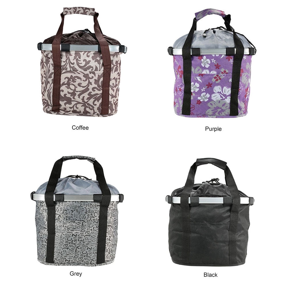 Elowen bike basket Front Bike Detachable Cycle Front Canvas Basket Carrier Bag Pet Carrier Aluminum Alloy Frame