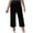 Black, variant on Kids Capris Casual Wide Leg Elastic Waist Loose Crop Pants Boys Girls Summer Capri Pants with Pocket