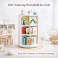 thumbnail image 5 of Noble House 360° Rotating Kids Bookshelf, 3-Tier Revolving Bookcase with Chalkboard & Storage, White and Natural, 5 of 14
