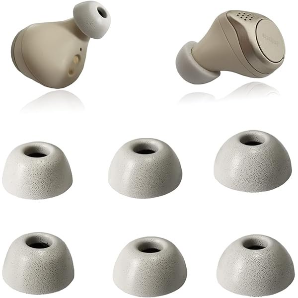 wonima11 Foam Eartips for Jabra Elite 75t/ 65t/ Elite 3 /Active/ 7 Pro Earbuds Tips Jabra Active Elite Replacement True Wireless White 3 Pairs LMS