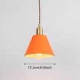 thumbnail image 3 of KAYYELAMP Orange Lampshade Brass Base 19.6 Feet Plug in Dimmable Cable Modern Pendant Light for Island Kitchen Dining Table Loft(No Bulb), 3 of 7
