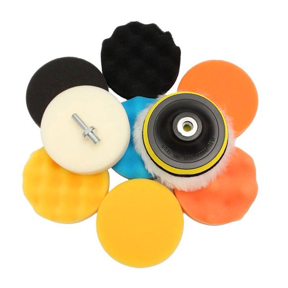 Greensen 11Pcs Sponge Buffing Polishing Waxing Pad Kit for Car Polisher Buffer w/ Drill Adapter, Buffing Pad, Car Polishing Pads