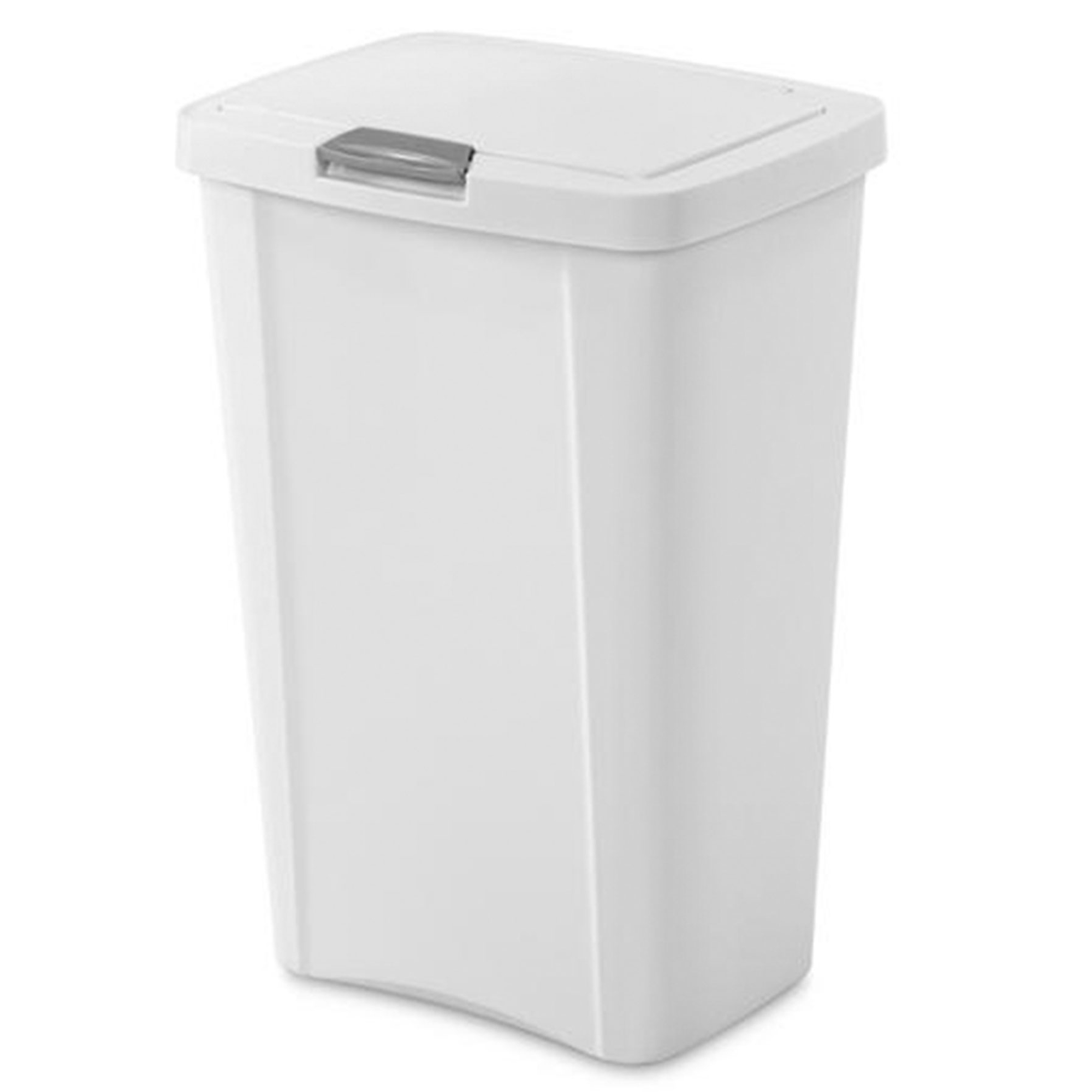 Sterilite 13 Gallon Touchtop Wastebasket Trash Can Garbage Recycle Bin With  Titanium Latch For Kitchen, Garage, Basement, Or Office, White (4 Pack) :  Target