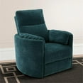 thumbnail image 3 of Home Square Polyester Swivel Glider Recliner in Peacock Blue - Set of 2, 3 of 8