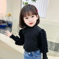 thumbnail image 3 of XBASW Baby Kids Girls Knit T-Shirt Casual Puff Long Sleeve Tee Tops Crewneck Rib Blouse for Spring Fall 2-7Y, 3 of 6
