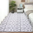 thumbnail image 4 of Lochas Soft Shaggy Rugs Geometric Area Rug Fluffy Carpet for Living Room Fluffy Accent Carpet Home Decor,7'x10',Grey, 4 of 7