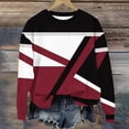 thumbnail image 2 of QQAMB Sweatshirts for Girls Color Block Crewneck Thin Lightweight Fall Winter Trendy Loose Comfy Pullover Tops,7 Years, 2 of 3