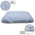 thumbnail image 3 of Fish Scale Pet Bed, Traditional Wave Design Hand Drawn Style Watercolor Illustration, Chew Resistant Pad for Dogs and Cats Cushion with Removable Cover, 24" x 39", Navy Blue and White, by Ambesonne, 3 of 4