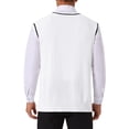 thumbnail image 3 of SUÉTER SIN MANGAS DE PUNTO DE CABLE DE COLOR SÓLIDO V-NECK PARA HOMBRES INSPIRAR CHIC L Blanco, 3 of 5