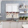 thumbnail image 6 of Christmas Kitchen Curtains and Valances Set, Rod Pocket Curtains Tier Farmhouse Window Curtains 24 Inch Length, Xmas Ball Poinsettia Berry Pine Needle Retro 3 Piece Kitchen Curtains Set, 6 of 6