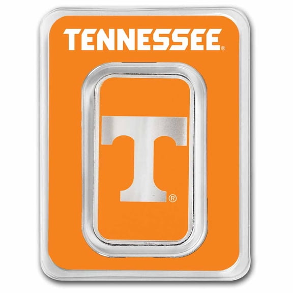 University of Tennessee 1 oz Silver Colorized Bar (in TEP)
