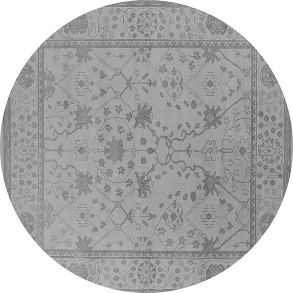 Ahgly Company Indoor Round Oriental Gray Industrial Area Rugs, 6' Round