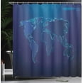 thumbnail image 3 of Ambesonne Dark Blue Shower Curtain, World Map Monotone Style, 69"Wx84"L, Indigo Cobalt Blue, 3 of 4