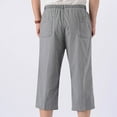 thumbnail image 3 of Cotton Linen Capris for Men Casual Summer Workout Athletic Capri Pants Elastic Waist Solid Color Pants, 3 of 3