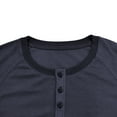 thumbnail image 4 of USNSM Men's Henley Shirt Casual Fashion Waffle Knitted Slim Fit Raglan T-Shirt Crew Neck 3 Buttons Long Sleeve Pullover Dark Blue M, 4 of 9
