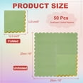 thumbnail image 2 of Uxcell 50 Pcs Scalloped Cocktail Napkins with Gold Foil Edges, 5 x 5 Inch Disposable Scalloped Paper Napkins for Wedding Engagement Anniversary Party Tableware Decorations, Shallow Green, 2 of 7