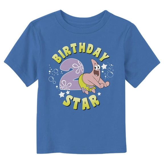 Toddler's SpongeBob SquarePants Birthday Patrick Star 2 Graphic Tee Royal Blue 5T