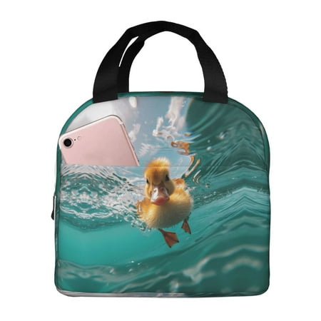 Insulated Lunch Bag for Women Men - Underwater Swimming Duck Leakproof Cooler Lunch Box for Women Men  Lunch Tote Bags for Work School Picnic Travel