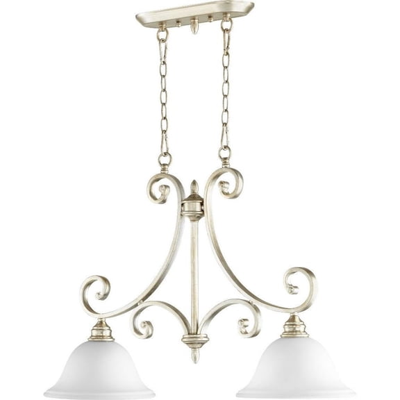 Traditional Two Light Chandelier in Aged Silver Leaf Finish Bailey Street Home 183-Bel-2535154