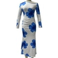 thumbnail image 3 of Taylonsss Womens Stylish Print Off-Shoulder Bodycon Midi Dress Casual Flowy Party Outfit, 3 of 5