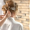thumbnail image 3 of YooGuoGuo Wedding Pearl Hair Comb Wedding Hair Comb Bridal Hair Accessories Pearl Flower Hair Accessories For Women Girls Wedding Hair Accessories (Gold), 3 of 5