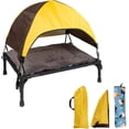 thumbnail image 1 of Outdoor Dog Lounger, Foldable Sun Protection Dog Bed with Canopy and Carry Bag, 1 of 5