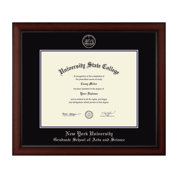 Framerly - NYU Arts and Sciences Diploma Frame with Black and Purple Mat