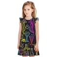 thumbnail image 1 of Fotbe Neon Bar Drinks Vestido de Dormir para Niñas de 3 a 10 Años, Mangas Cortas, Estilo Princesa, Pijama Camisón con Mangas Voladas-Small, 1 of 6